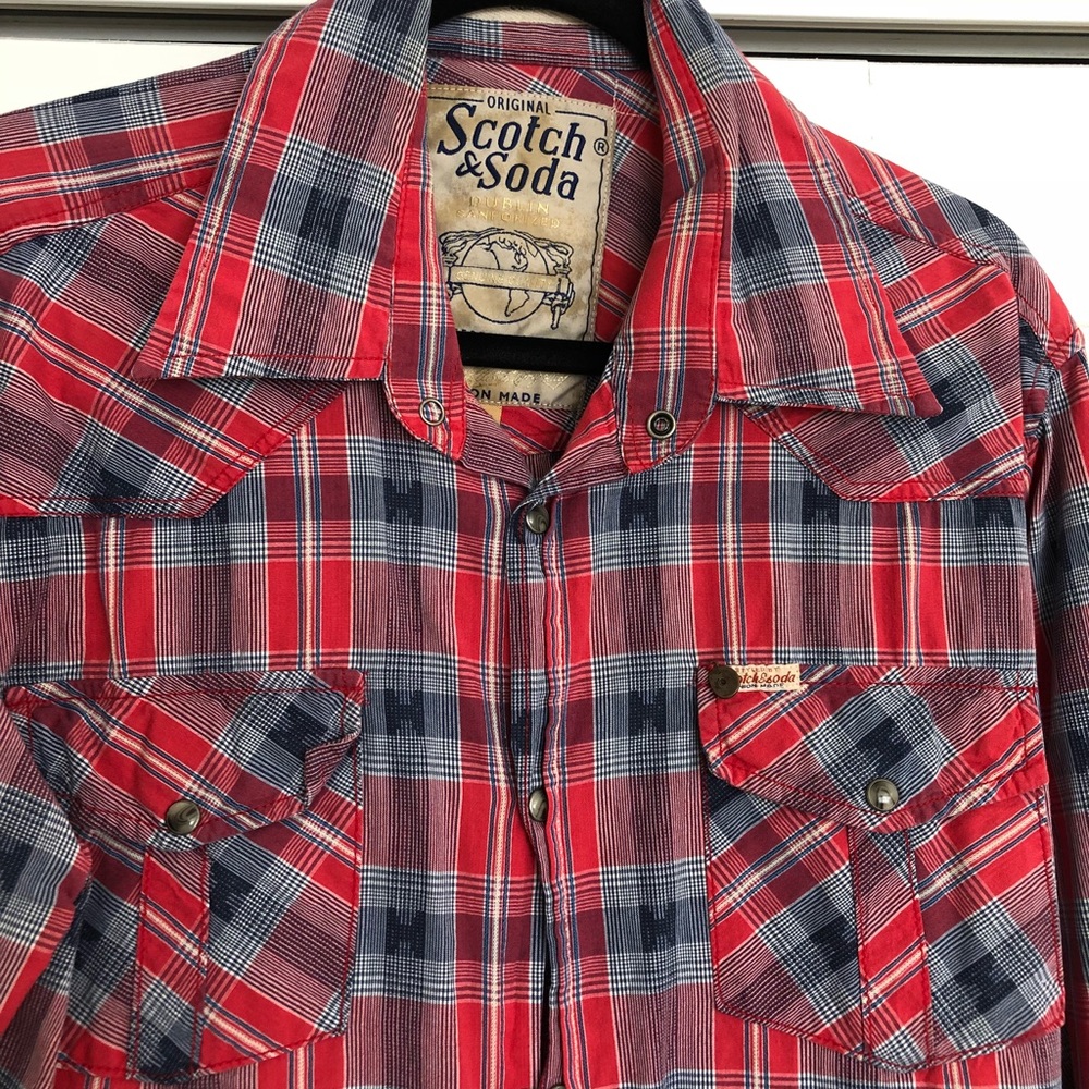 Used Scotch and Soda Shirt XL Red Blue